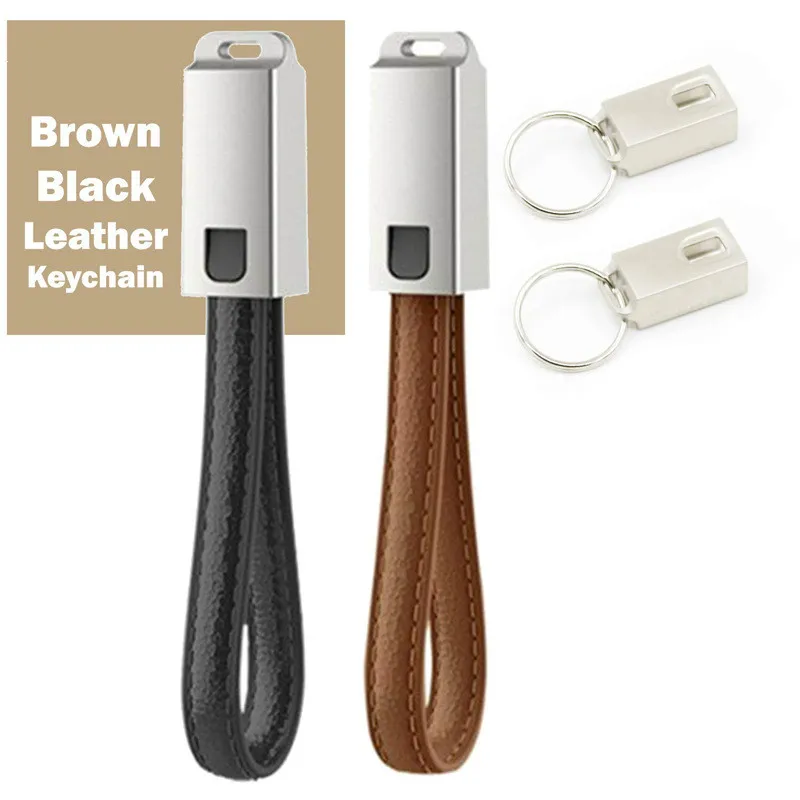 Кожаный брелок usb кабель для мобильного телефона Micro type C зарядный iPhone XS 7 Plus