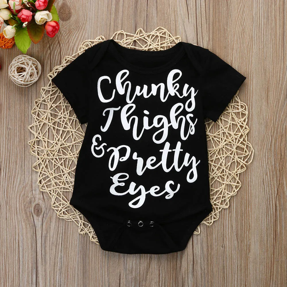 Одежда для малышей боди с короткими рукавами и надписью младенцев пуловер