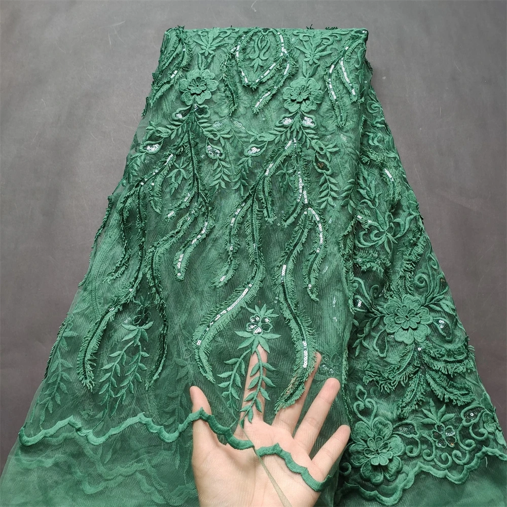 Гипюровая кружевная ткань с вышивкой 5 ярдов 2019 Высококачественная нигерийская