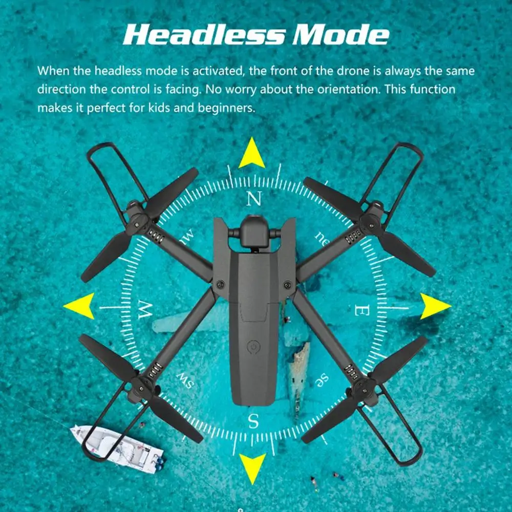 GW106 Foldable RC Drone With 4K HD Camera FPV Long Flight Time Headless Mode RC Helicopter Aircraft Remote Control Toys