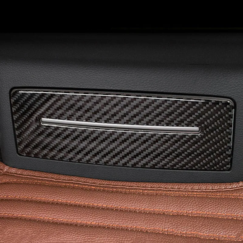 

Carbon Fiber Rear Console Armrest Cigarette Light Panel Decoration Cover Sticker Trim For Audi Q7 2016-19 Interior Accessories