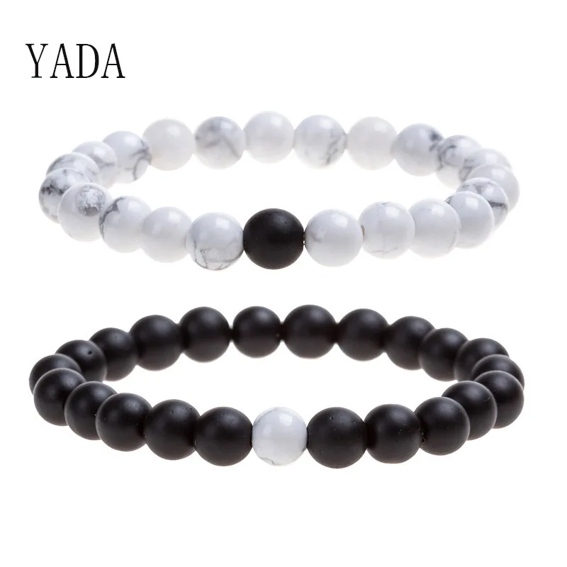 

YADA New 8mm Couples Distance Bracelets And Bangles For Women Natural Stone Friendship Handmade Casual Jewelry Bracelet BT200081