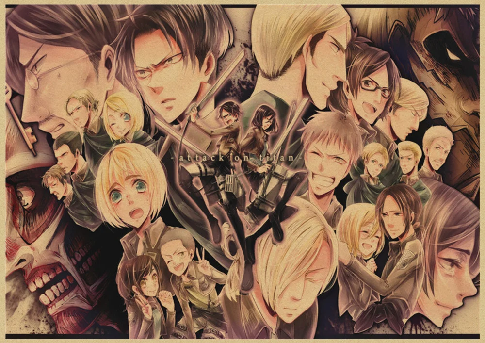 Классический мультфильм аниме атака на Титанов коллекция персонажей крафт