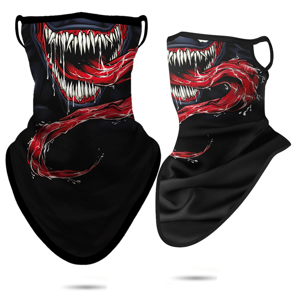 

Venom Neck Buff Scarf Joker Balaclava Motorcycle Face Shield Breathable Cover Earloop Half Mask Windproof Sport Bandana Summer