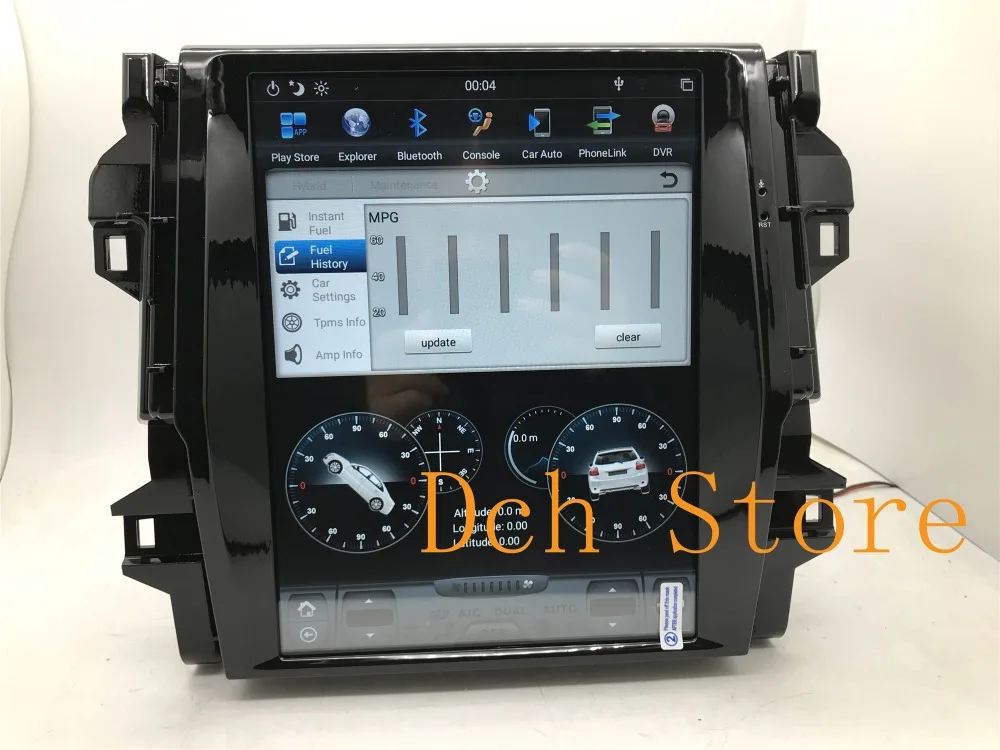 12,1 дюймов вертикальный tesla стиль Android 8,1 автомобильный dvd-плеер gps для Toyota Fortuner для авто AC px6 carplay