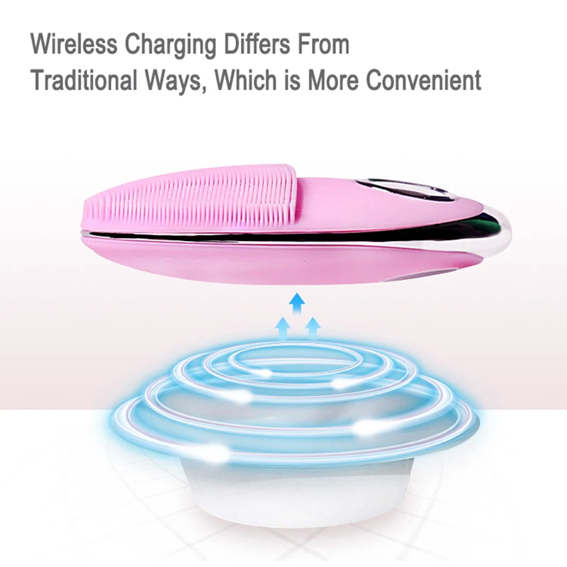 Беспроводная зарядка очищающее средство для кожи Вибрация Очищающая щетка лица