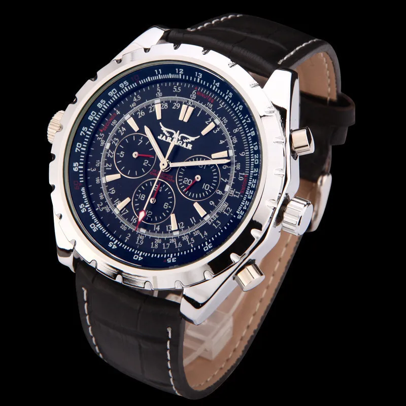 Мужские часы Demeanour для отдыха механика с большей функциональностью синее стекло