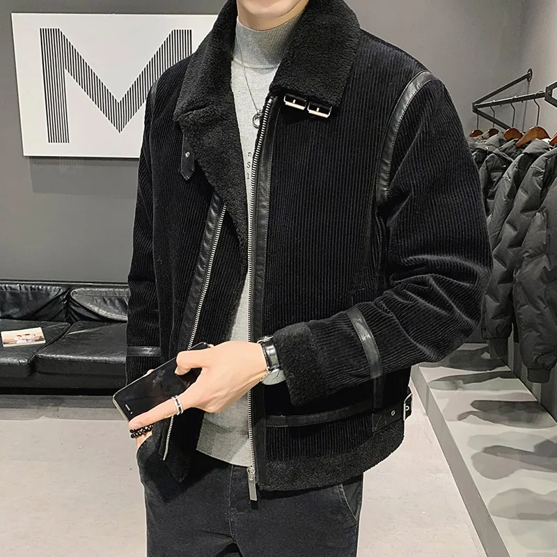 

2021 Men Winter New Fashion White Duck Down Jackets Men's Thick Warm Solid Coats Male Lamb Fur Lapel Clothing Overcoats W816