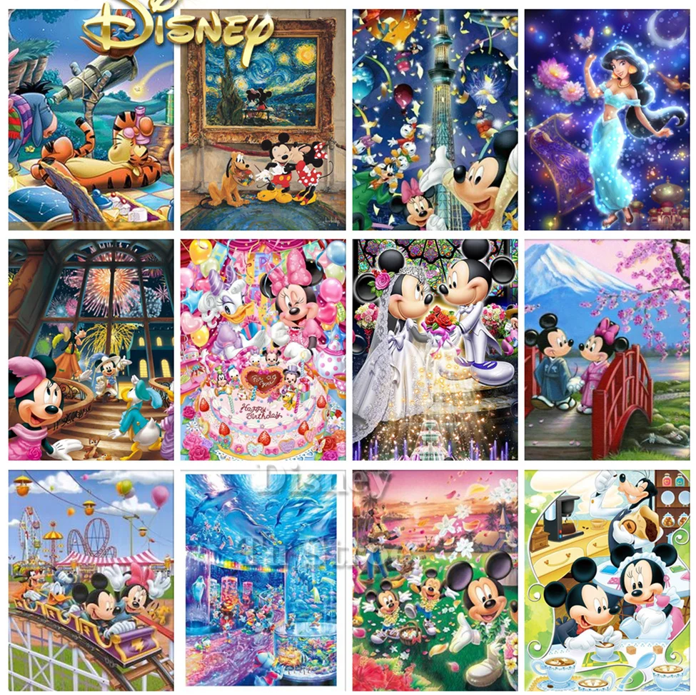 

5d Diy Diamond Painting Disney Cartoon Kimono Minnie Mickey Square/Round Art Gift Embroidery Cross Stitch Mosaic Home Decoration
