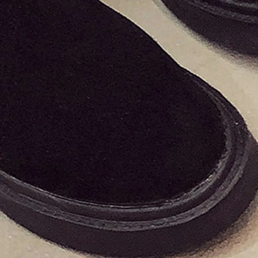 Новые рыцарские сапоги модные однотонные на низком каблуке с круглым носком