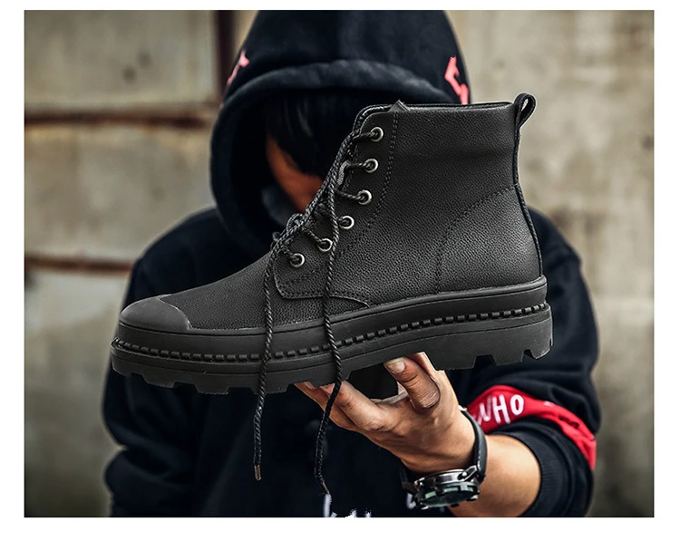 Ботильоны из натуральной кожи для мужчин Плюшевые Мужские ботинки теплые зимние