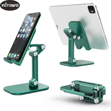 Foldable Desk Mobile Phone Holder Stand For iPhone iPad Pro Adjustable Cell Smartphone Stand Tablet Flexible Metal Table Desktop