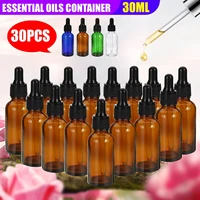 20 pcs amberclear empty spray dropper bottle storage container refillable glass makeup cosmetic tool for travel women spa