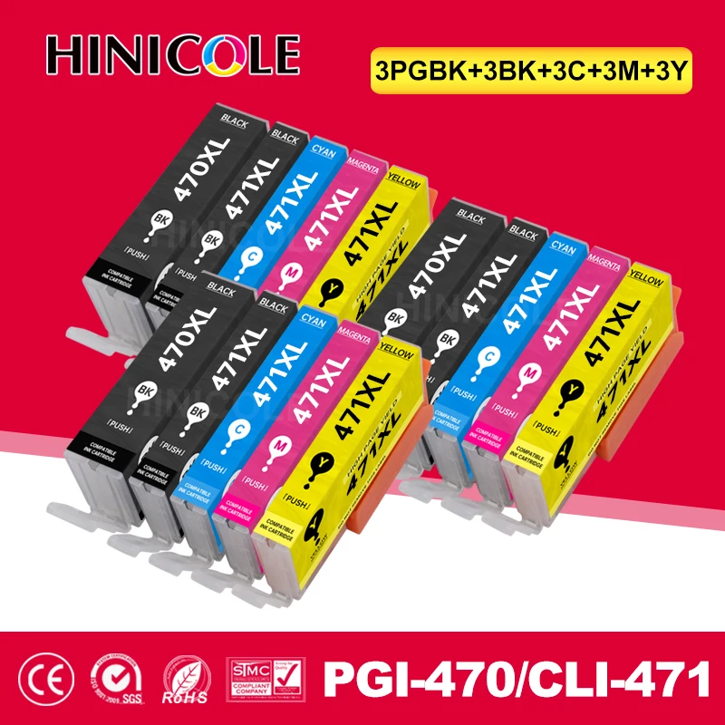 

15 Pack Ink Cartridge For Canon PGI-470 CLI-471 PIXMA MG5740 MG6840 MG7740 MG 5740 6840 7740 TS5040 TS6040 Printer Cartridge