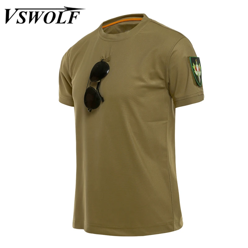 Мужская армейская тактическая футболка в стиле милитари быстросохнущая летняя