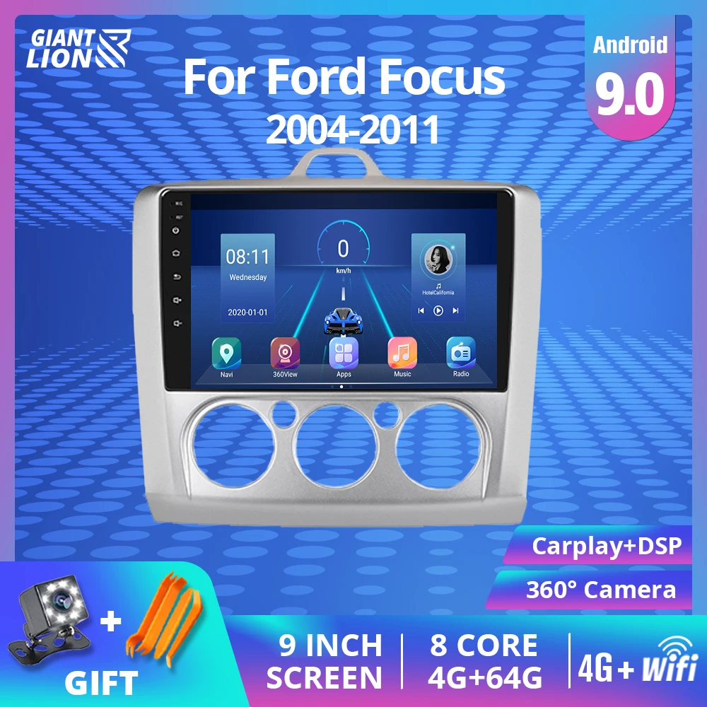 Автомагнитола 2DIN Android 9 0 для Ford Focus EXI MT 2 3 Mk2 2004 2005 2006 2007 2008 2009-2011 Автомобильный