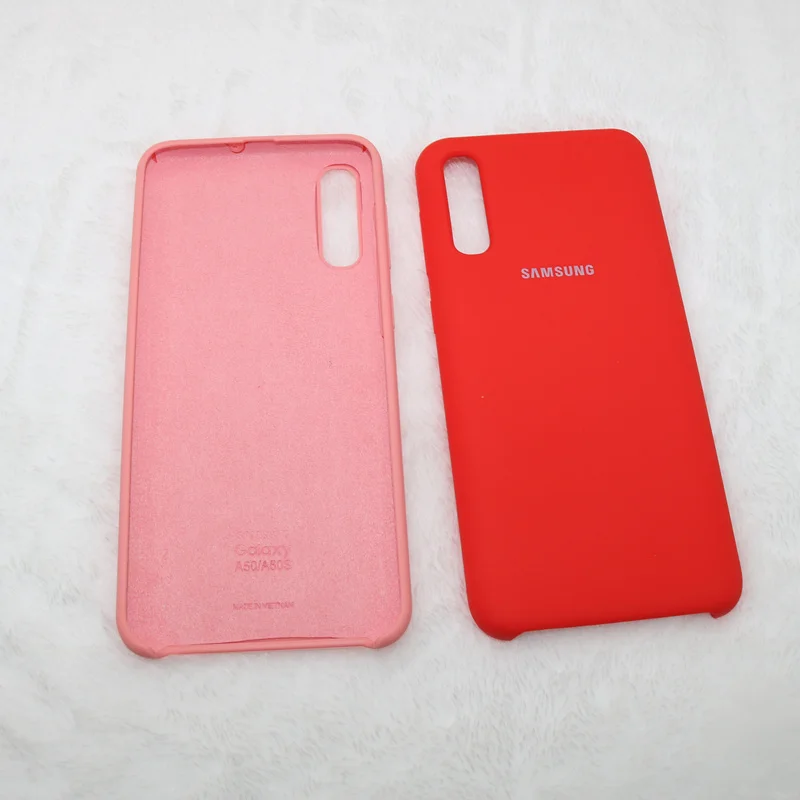 Жидкий силиконовый чехол для телефона Samsung Galaxy A70 A50 шелковистый мягкий на ощупь