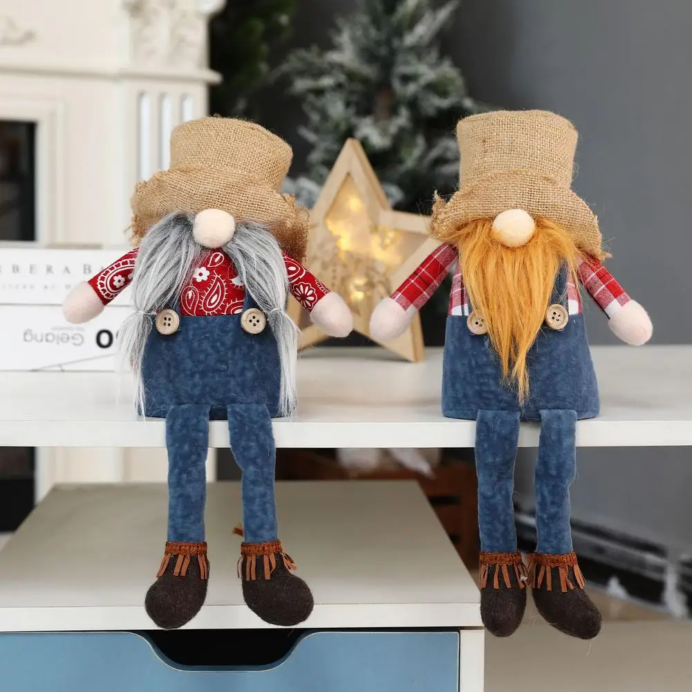 

Long-Legged Linen Doll Christmas Long Hat Elf Handmade Plush Doll Gnomes Plush Toys For Christmas Decoration Thanks Giving Da