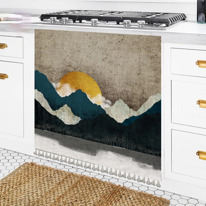 Кухня короткие Шторы шкафа пылезащитный декоративное покрытие с Ленточки шкаф