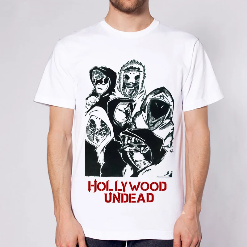 Голливуд undead Мужская футболка Группа Музыка Рок н ролл Новинка 2017 с принтом