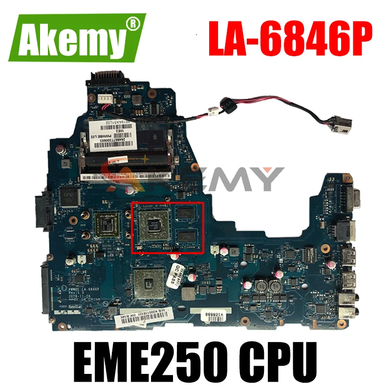 

AKEMY PWWBE LA-6846P Rev 2,0 K000124450 материнская плата для ноутбука Toshiba Satellite C660 C660D EME250 процессор DDR3 основная плата