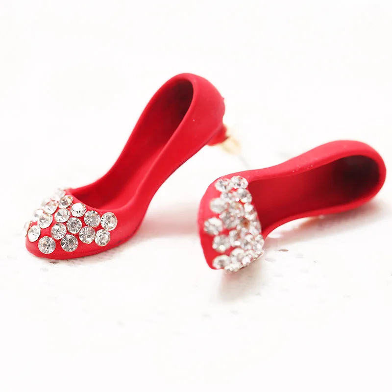 Unique Design Women Bag and High-heeled Shoes Earrings for Rhinestone Long Drop Christmas Party Korean Jewelry | Украшения и