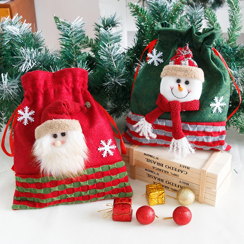 

Santa Claus Drawstring Bags Christmas Decoration Gifts