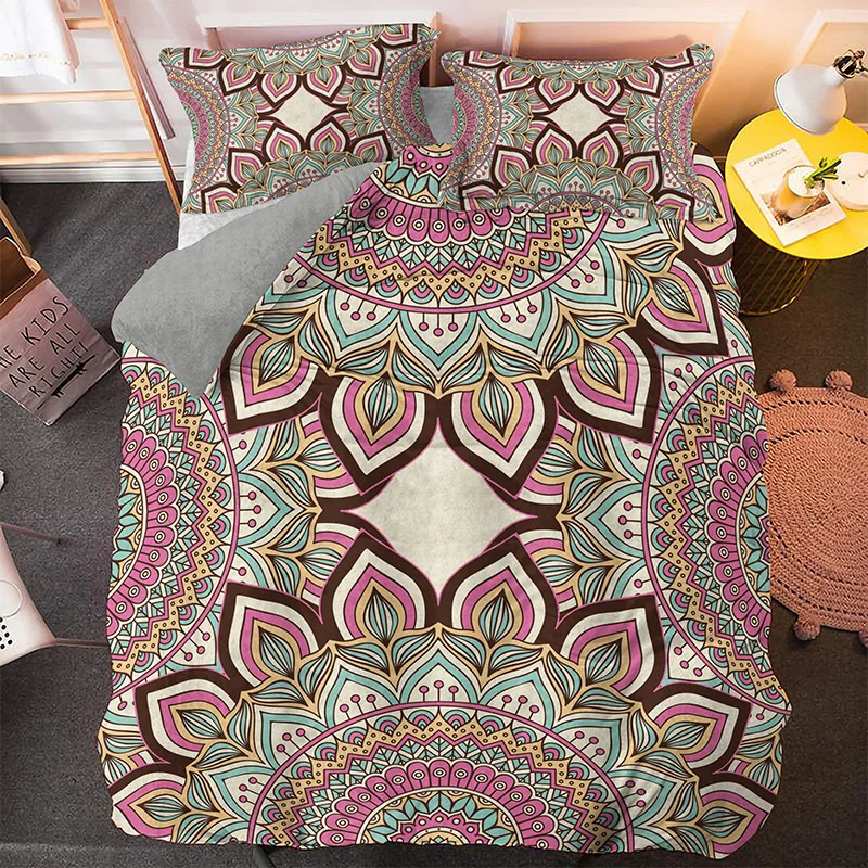 Комплект постельного белья с 3D-принтом Мандала психоделический роскошный
