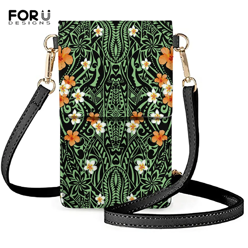 

FORUDESIGNS Vintage Hawaiian Tribe Floral Style Phone Shoulder Crossbody Bag Female Coin Credit Card Holder Bags Bolsa Femininas