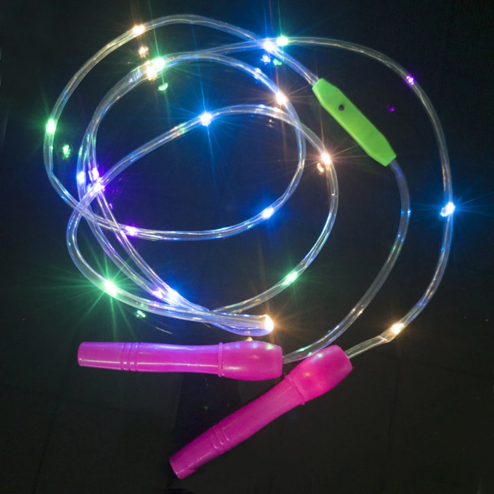 Детская скакалка со светодиодный для занятий спортом фитнесом светящаяся