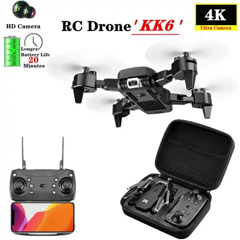 Квадрокоптер KK6 с HD камерой 4K Wi Fi FPV 20 минут полета|Радиоуправляемые вертолеты| |