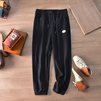 2021 autumn waffle knitted cotton ankle tied sweatpants men s japanese style simple loose casual closing sports pants fashion