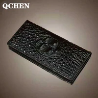 mens wallet high quality male purse with real embossed crocodile skin long purse men business special offer big purse hand 06tb