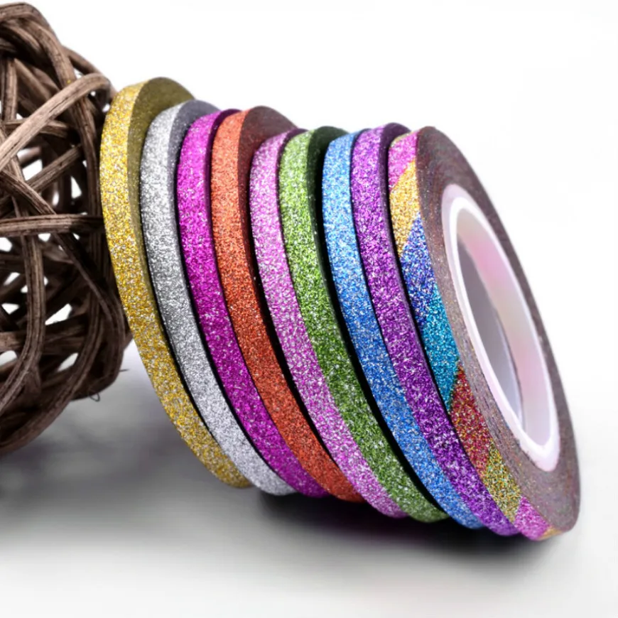 Новинка 12 цветов 1 мм блестящие полоски для ногтей лента цветок серия дизайна