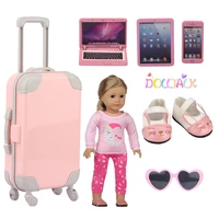 11 styles toy set doll suitcase set for 43cm new born baby and american 18 inch girlog doll clothes shoes sockaccessories gift