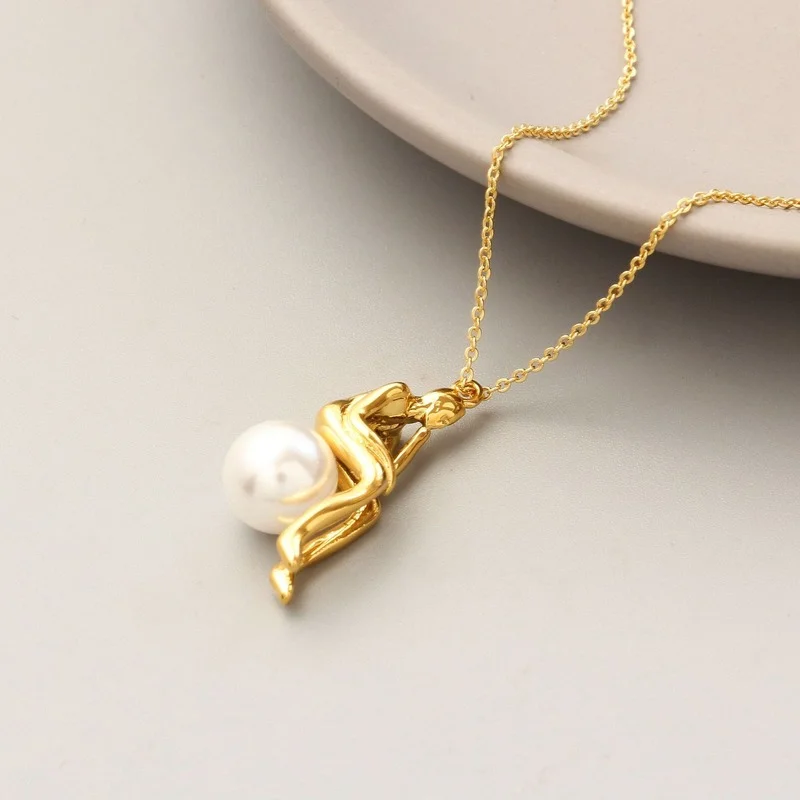 

Новое ожерелье из искусственного жемчуга в стиле ретро 2021 Новое корейское ожерелье с холодным ветром