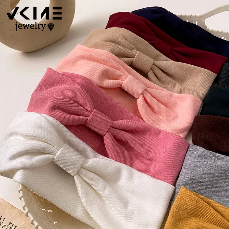 

VKME Hairband Korean Cotton elasticity cross Fashion headband wide side sports headwear high qualityHair Accessories