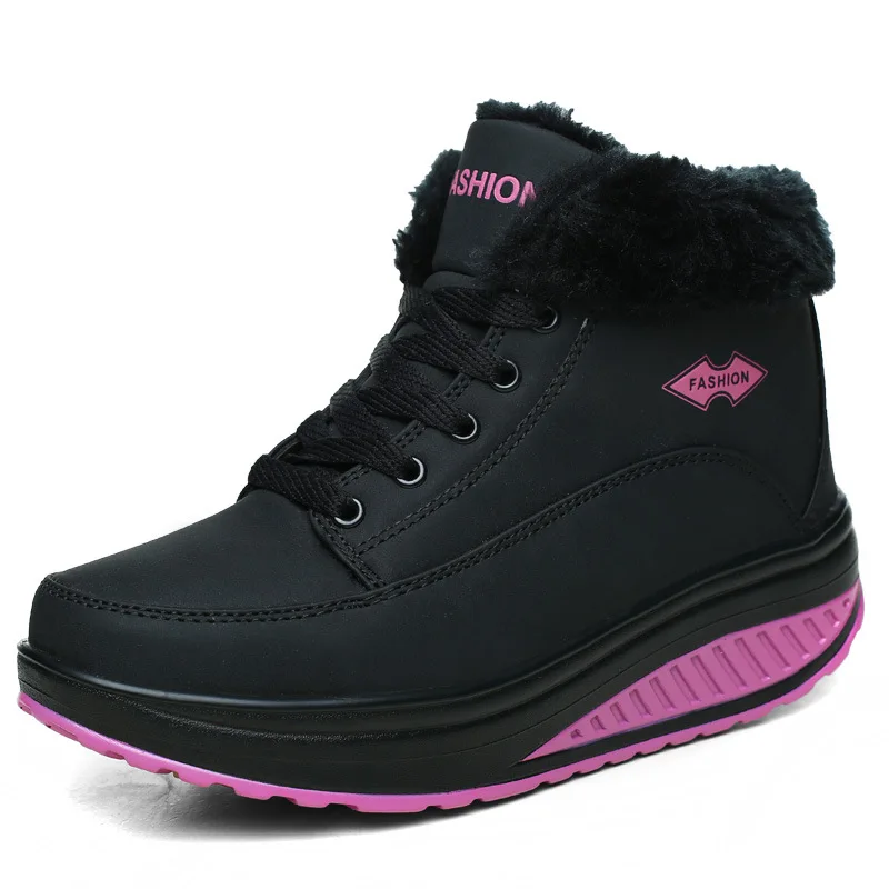 

2021 Women Boots Platform Shoes Winter Boots Female Velvet Cotton Warm Snow Boots Shoe Women Ankle Boot Casual Footwear Creepers