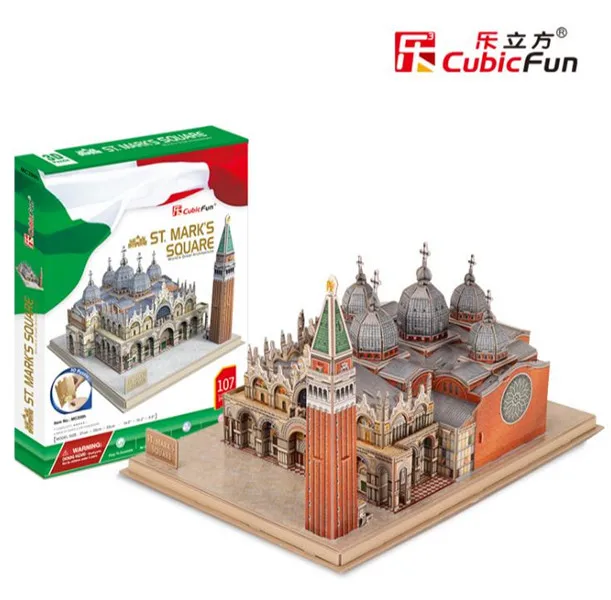 3D сувенирная Модель-пазл с изображением собора готической церкви площади Св.