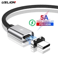 uslion pd 100w magnetic data cable 5a qc 4 0 usb type c fast charging wire for ipad laptop iphone 13 pro max samsung xiaomi 12