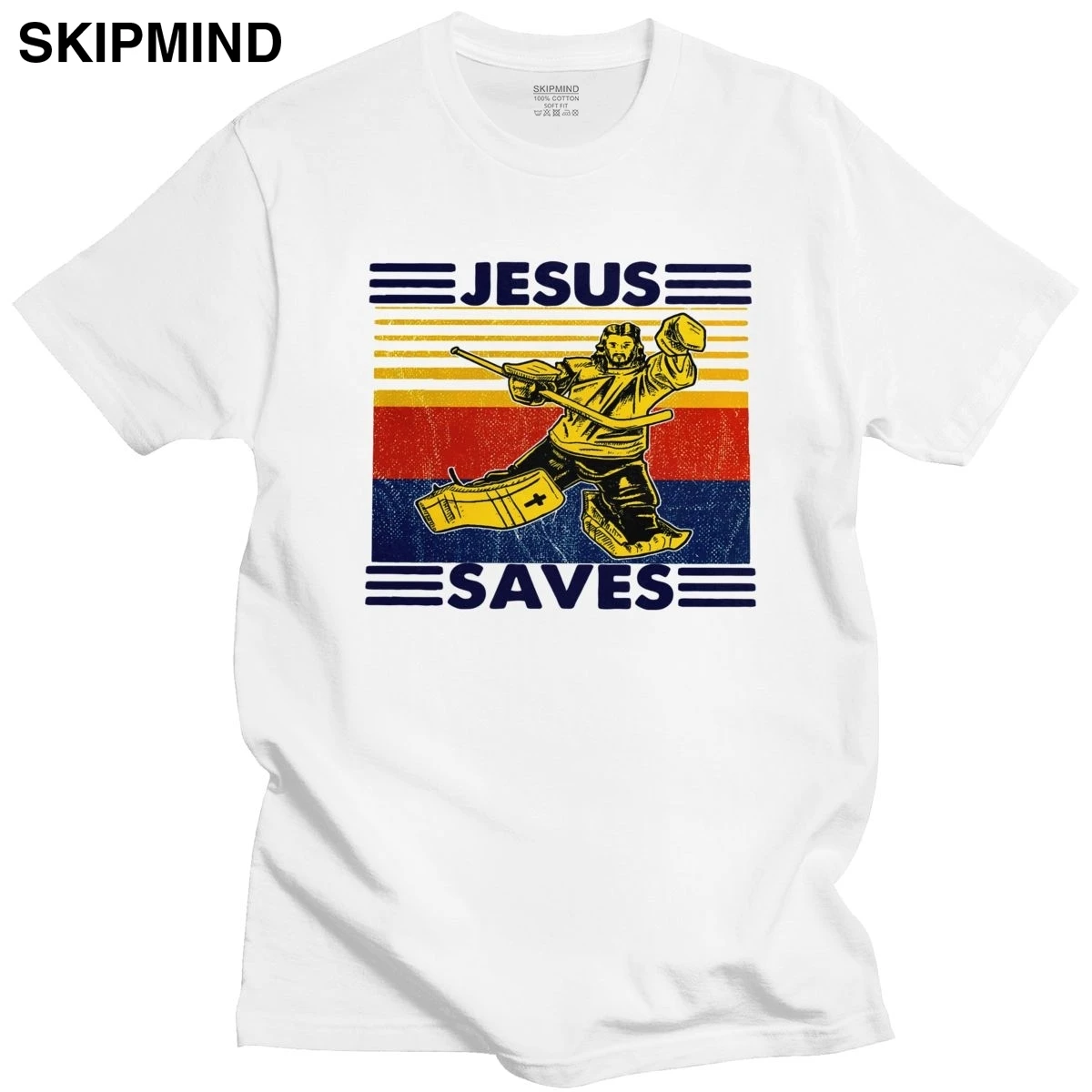 

Trendy Men's Jesus Christ Saves T-Shirt Short Sleeved Crew Neck Cotton Tshirt Summer Shirt God Faith Tee Tops Christian Apparel