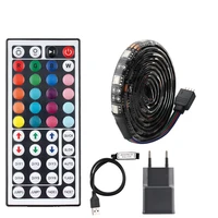usb led strip tape tv backlight with remote led rgb usb controller 44 key 5050 flexible neon led light for room with adapter 5v