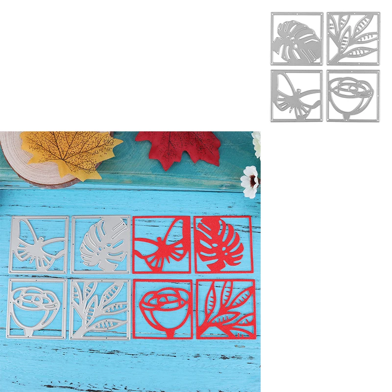Металлические высекальные штампы форма для высечки листва цветов квадратной формы «сделай сам» для скрапбукинга бумаги ремесла ножа форма...