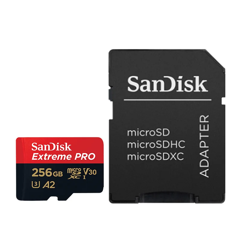 Карта Micro SD SanDisk 16 ГБ 32 ГБ MicroSDHC карта памяти 64 Гб 128 ГБ 200 ГБ 256 Гб 400 Гб MicroSDXC EXTREME PRO V30 U3 4K UHD TF карты - Емкость: red black 256GB