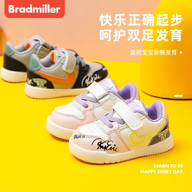 

Bramille 2021 Autumn New Male Baby Toddler Shoes Toddler Soft Sole AJ Sneakers Female (16-20 Size)