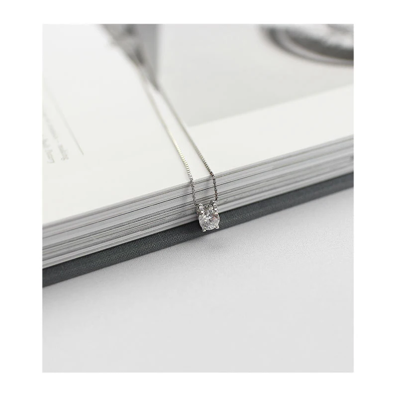 Женское Ожерелье с кулоном из серебра 925 пробы фианитом | Украшения и аксессуары