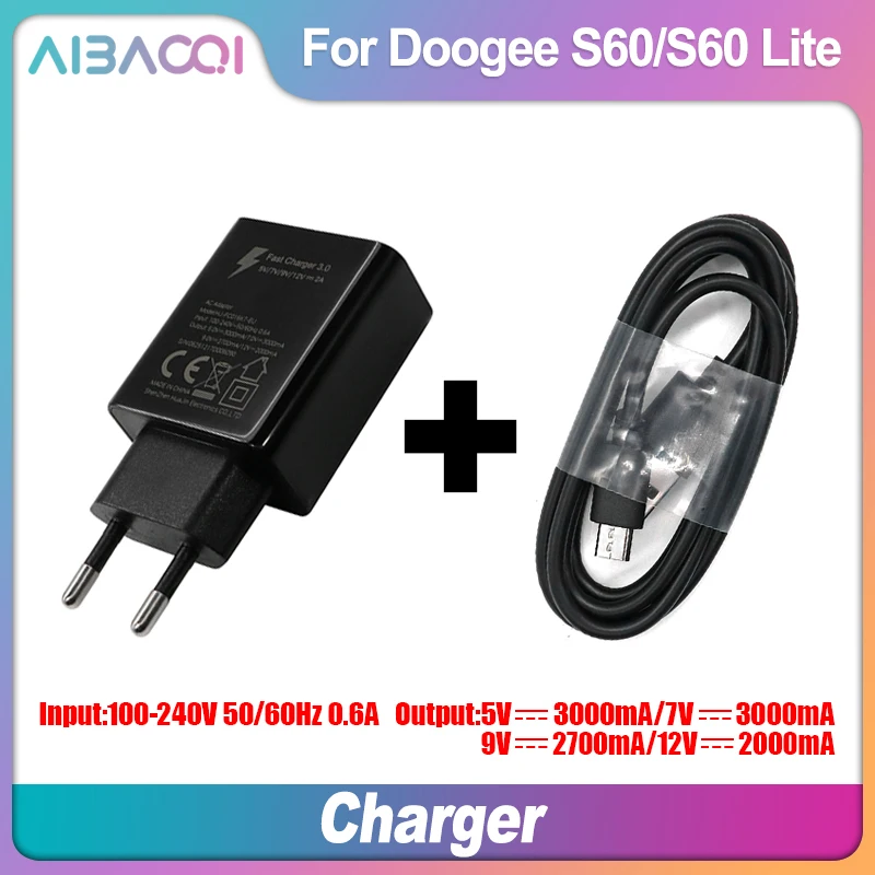 AiBaoQi Совершенно новая зарядная головка ЕС зарядное устройство адаптер ++ USB кабель