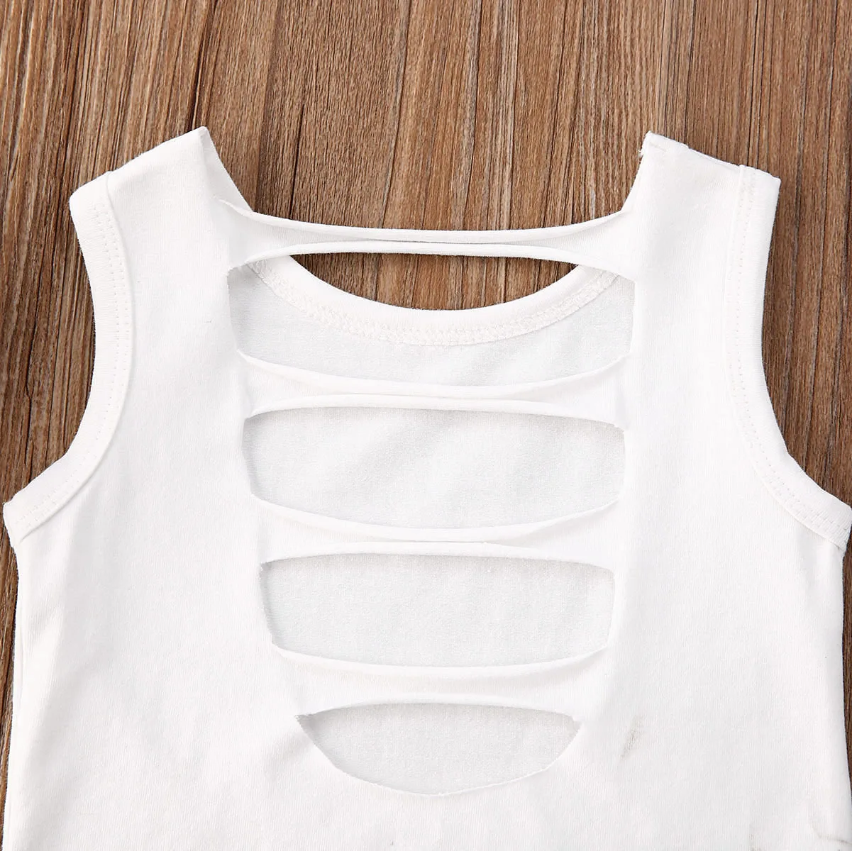 2020 Newest Hot Baby Summer 2PCS Clothes Set Newborn Kids Girl Ripped Vest Top T-shirt+Leopard Print Skirt Outfits |