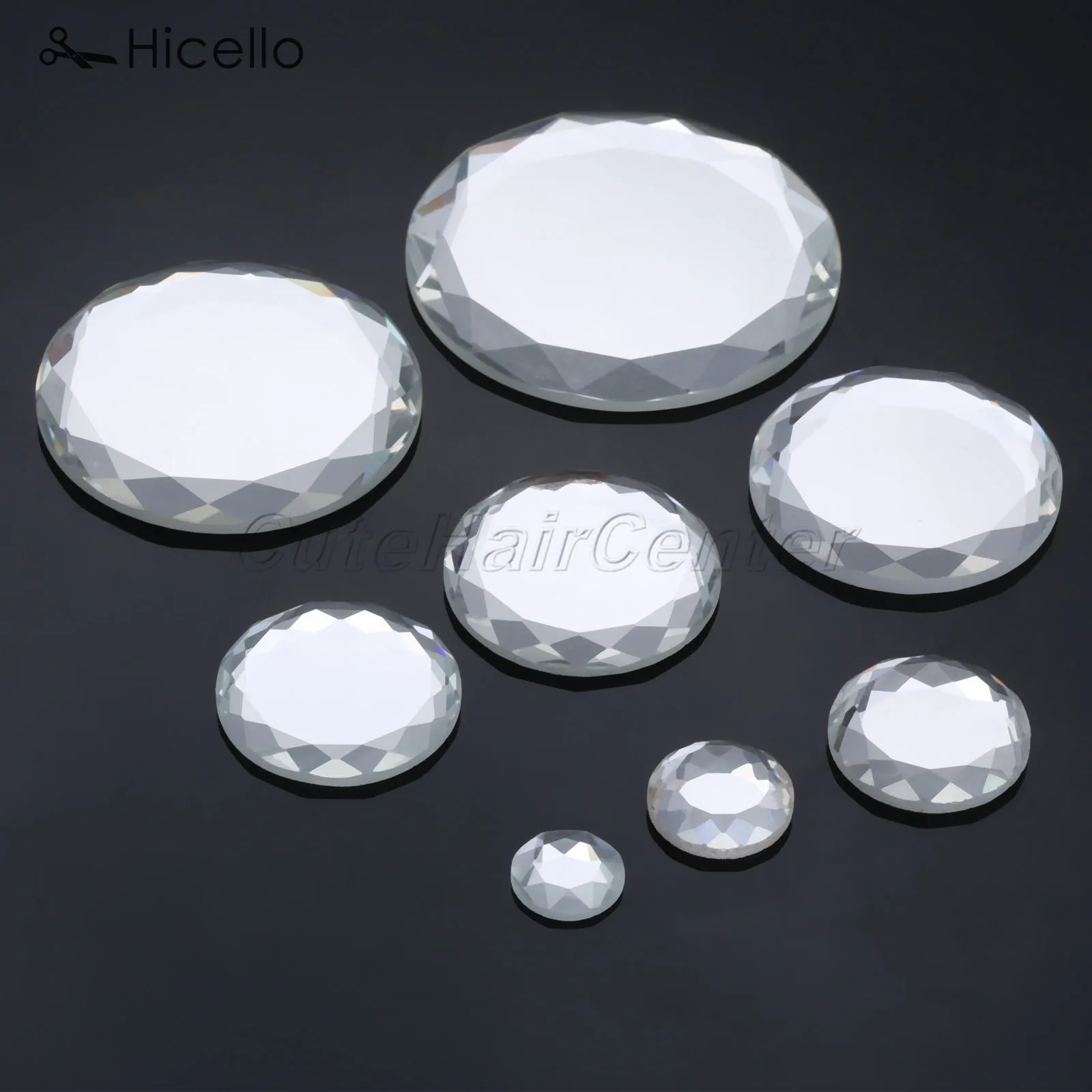 1 Набор граненых стеклянных плоских столешниц с плоской задней частью ювелирного