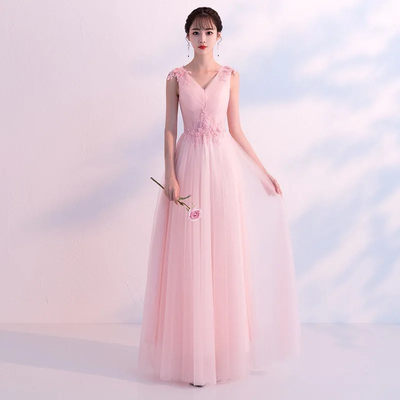 

Gray Exquisite Appliques Bridesmaid Dress Sexy V-neck Evening Dress Elegant A-line Prom Dress Noble Celebrity Dress Oversize 3XL